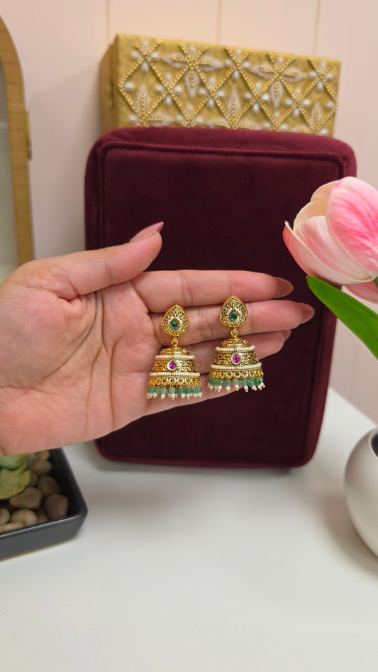 Shifa premium gold plated jhumkis