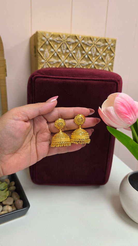 Prahla premium gold plated jhumkis