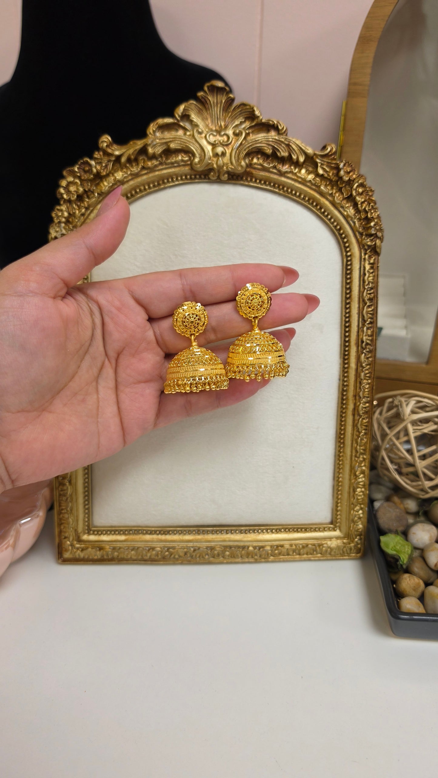Prahla premium gold plated jhumkis