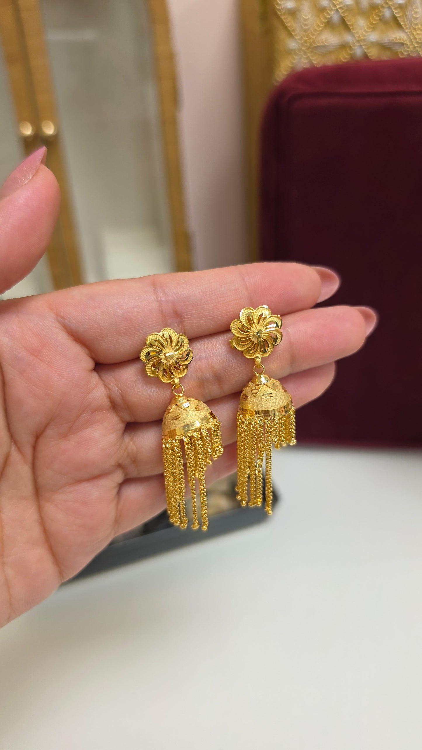 Manali gold plated jhumkis