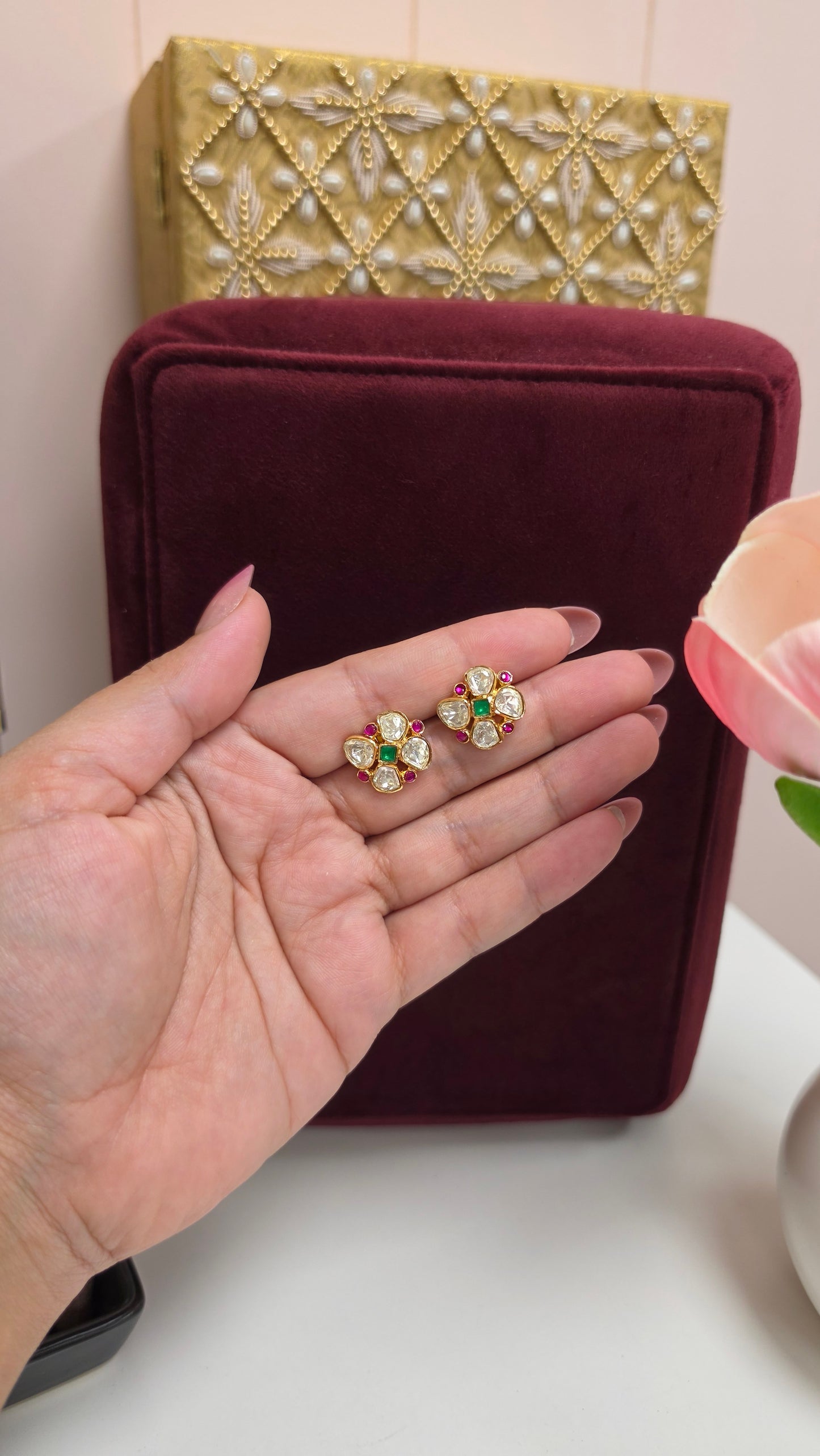 Teja kundan studs(color options)