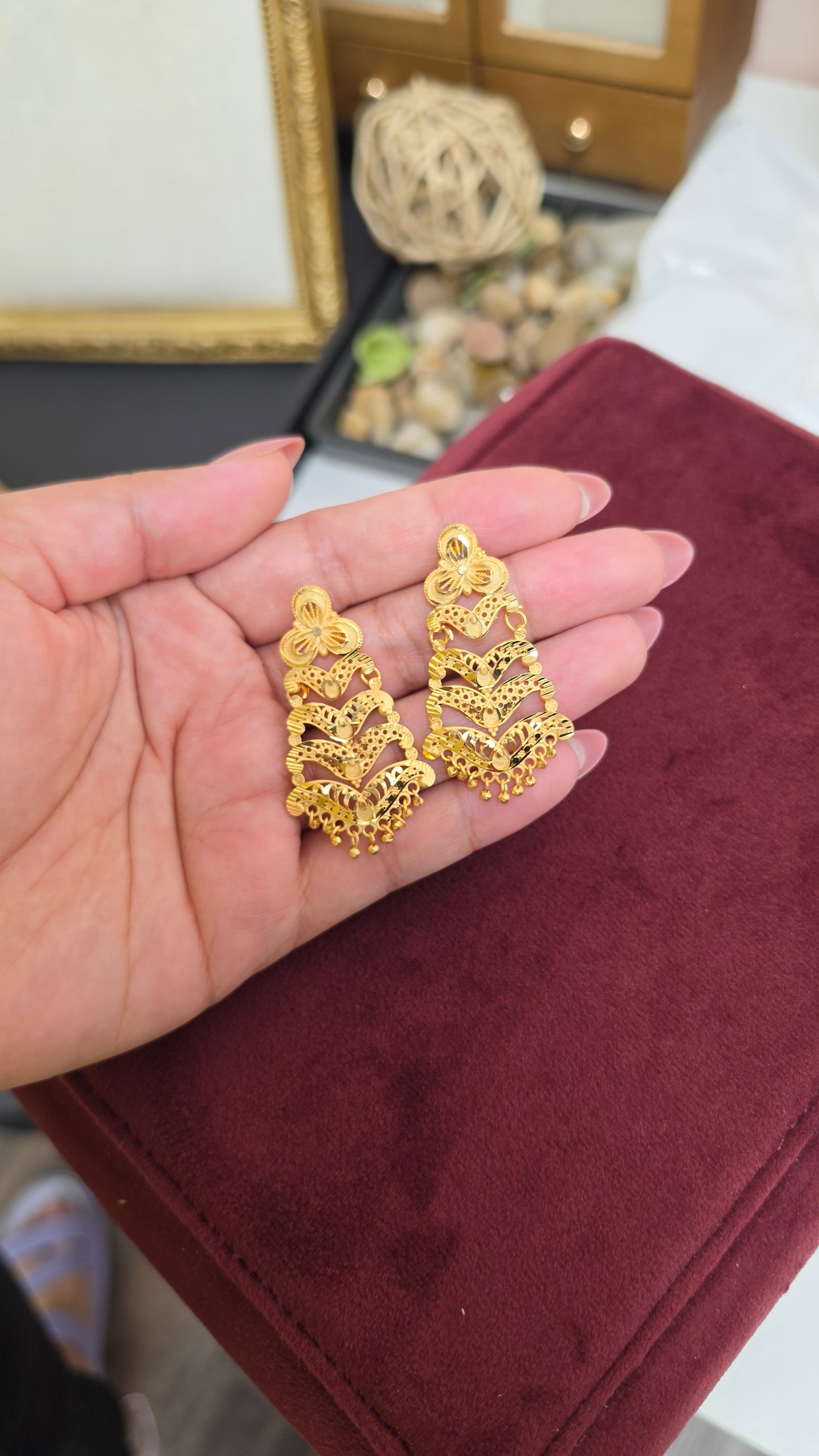 Nashra premium gold plated Earrings