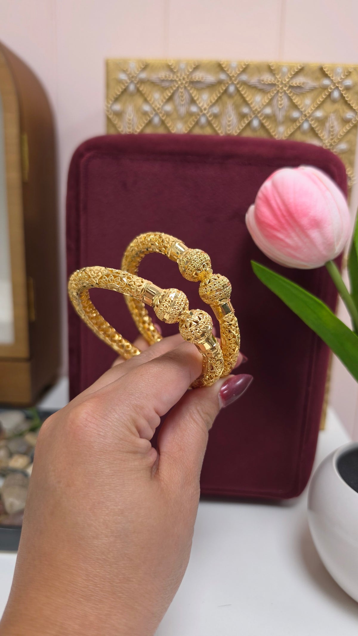 Kinza Premium gold plated bangles set
