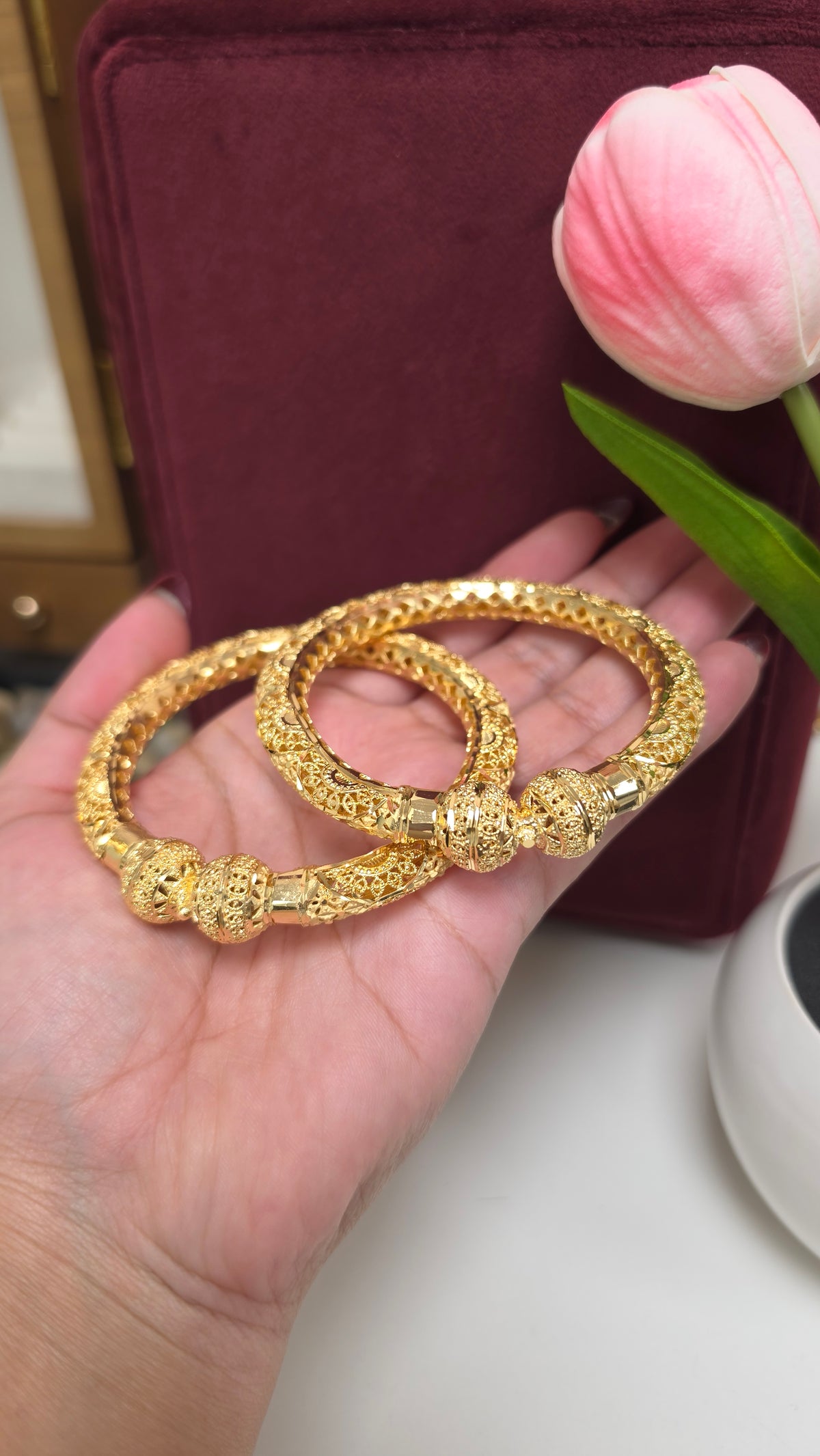 Kinza Premium gold plated bangles set