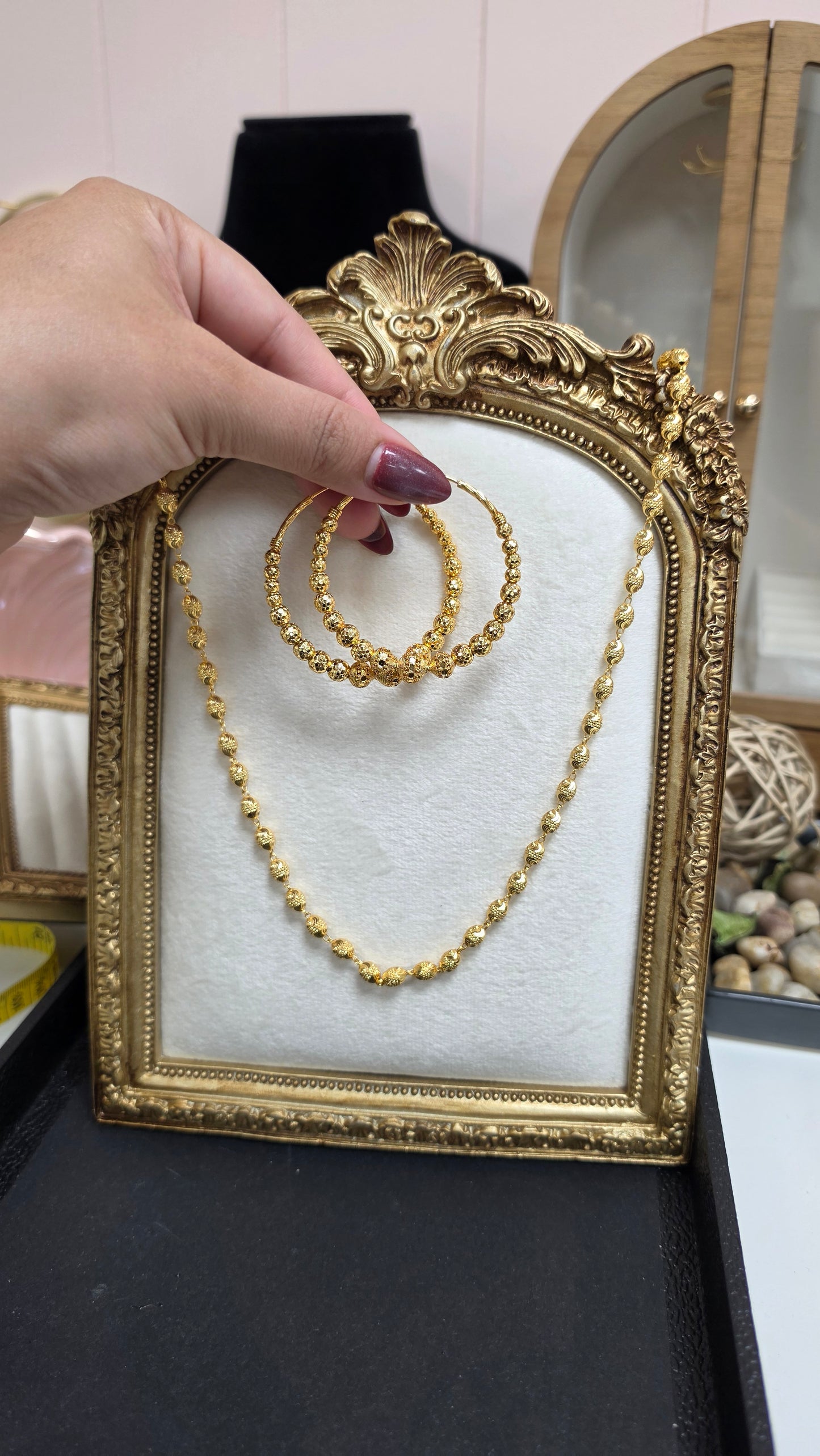 Bani gold look chain set