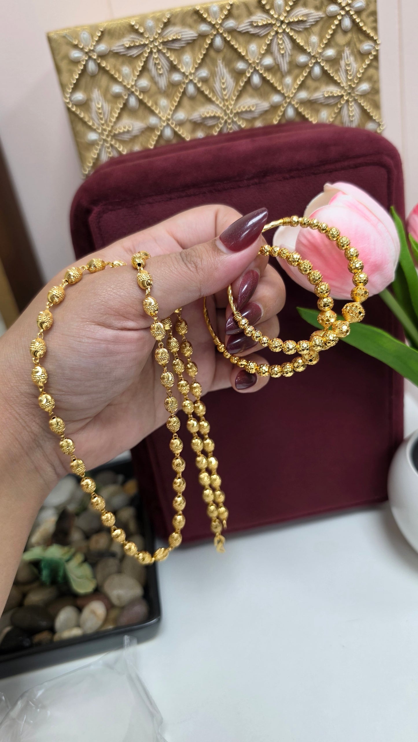 Bani gold look chain set