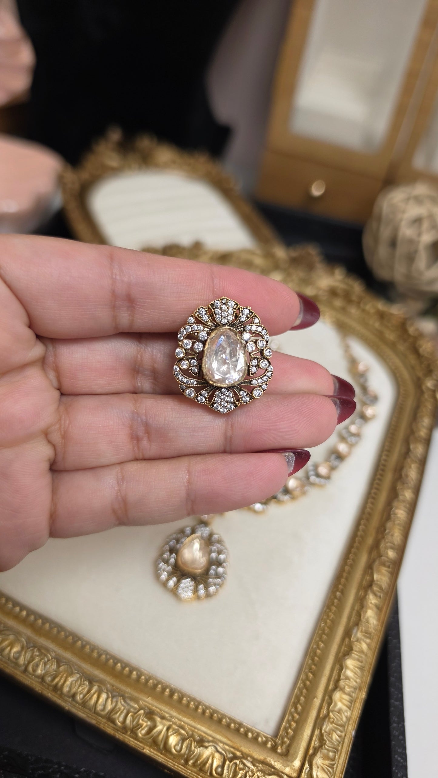 Ridam premium mossanite kundan set
