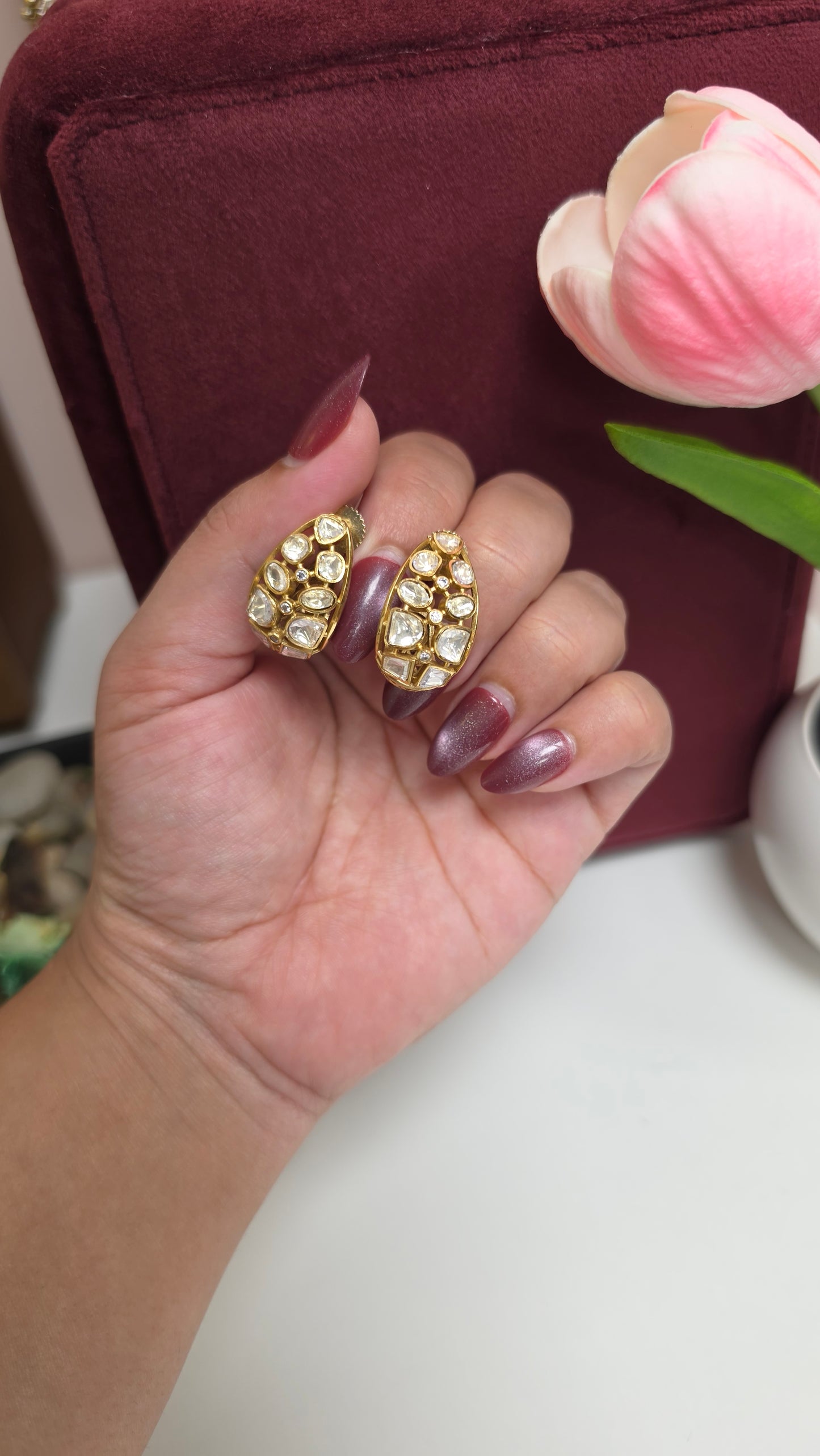 Kavia Premium Kundan Earrings