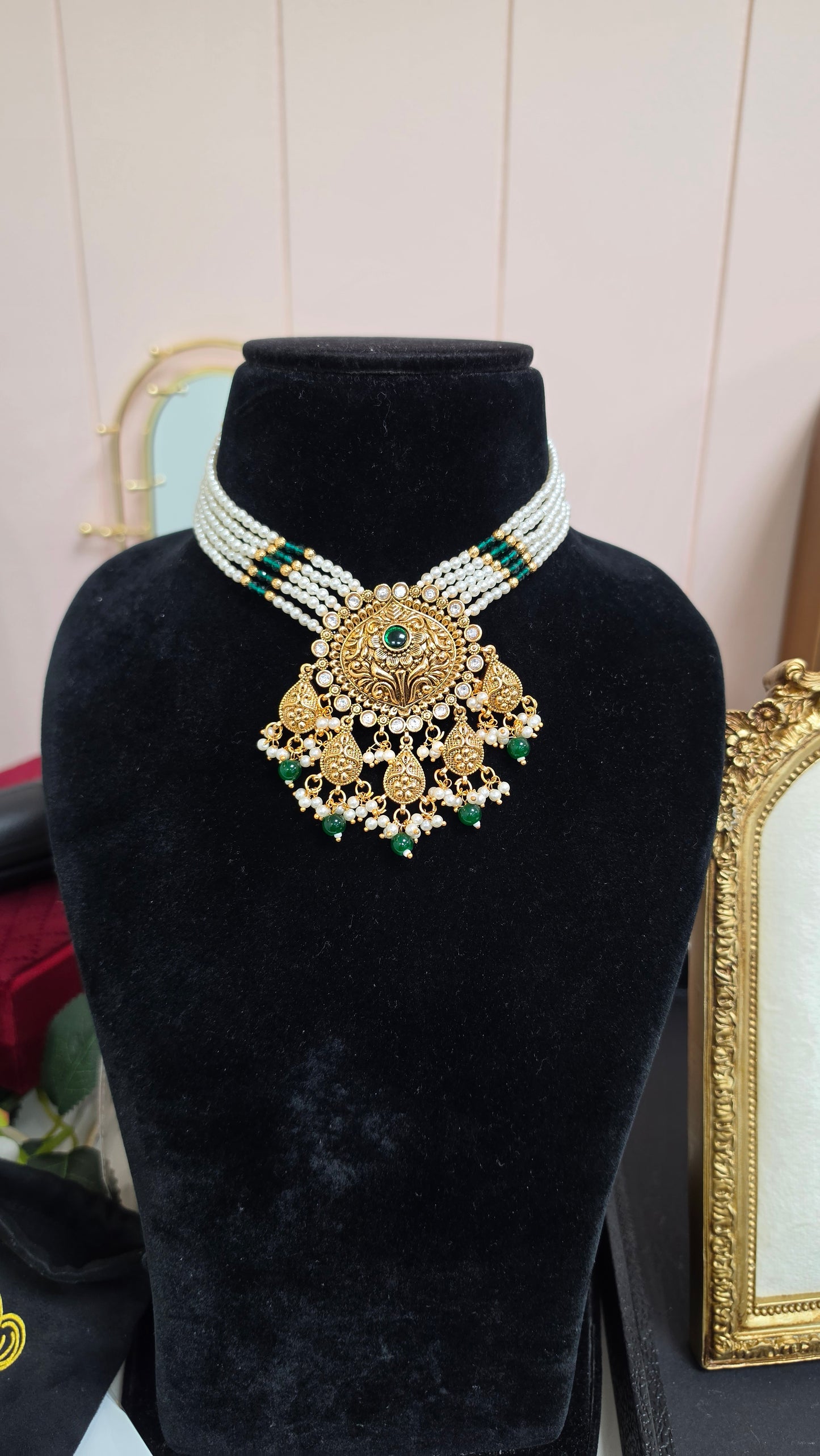 Nirmal kundan set( Green)