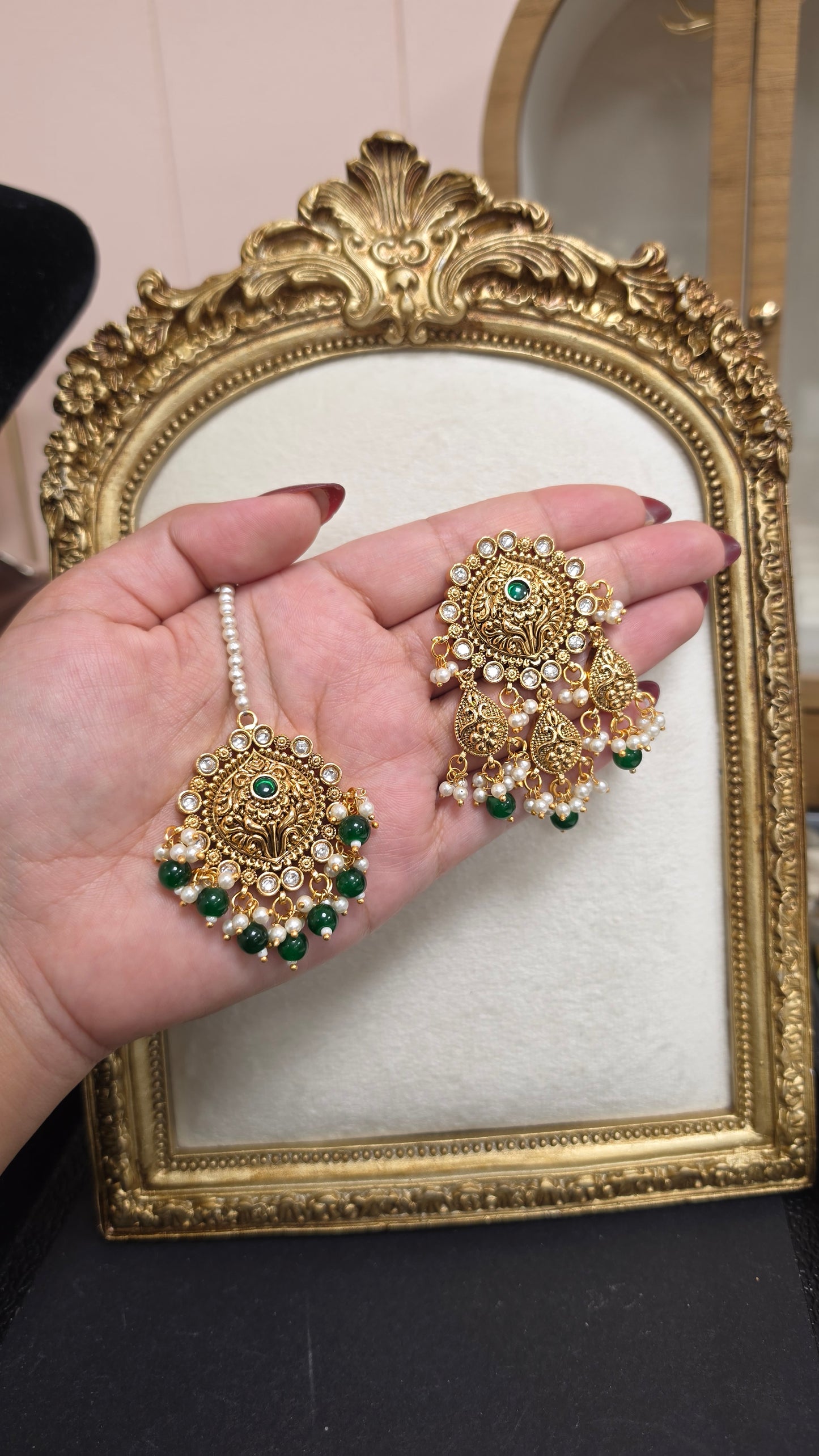 Nirmal kundan set( Green)