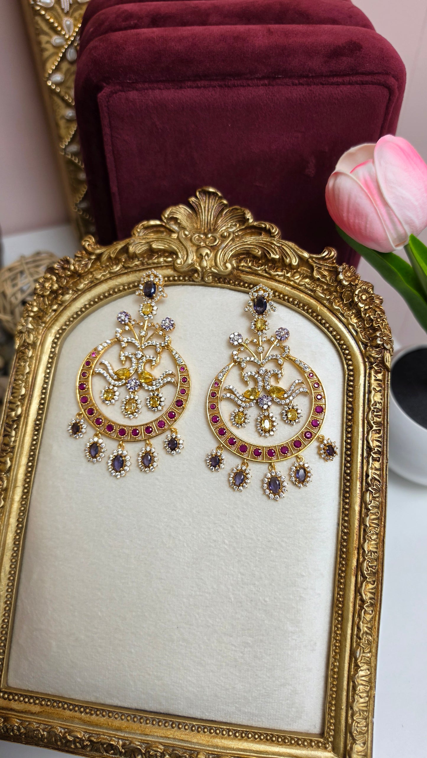 Jheel premium sabya inspired Earrings (Purple)