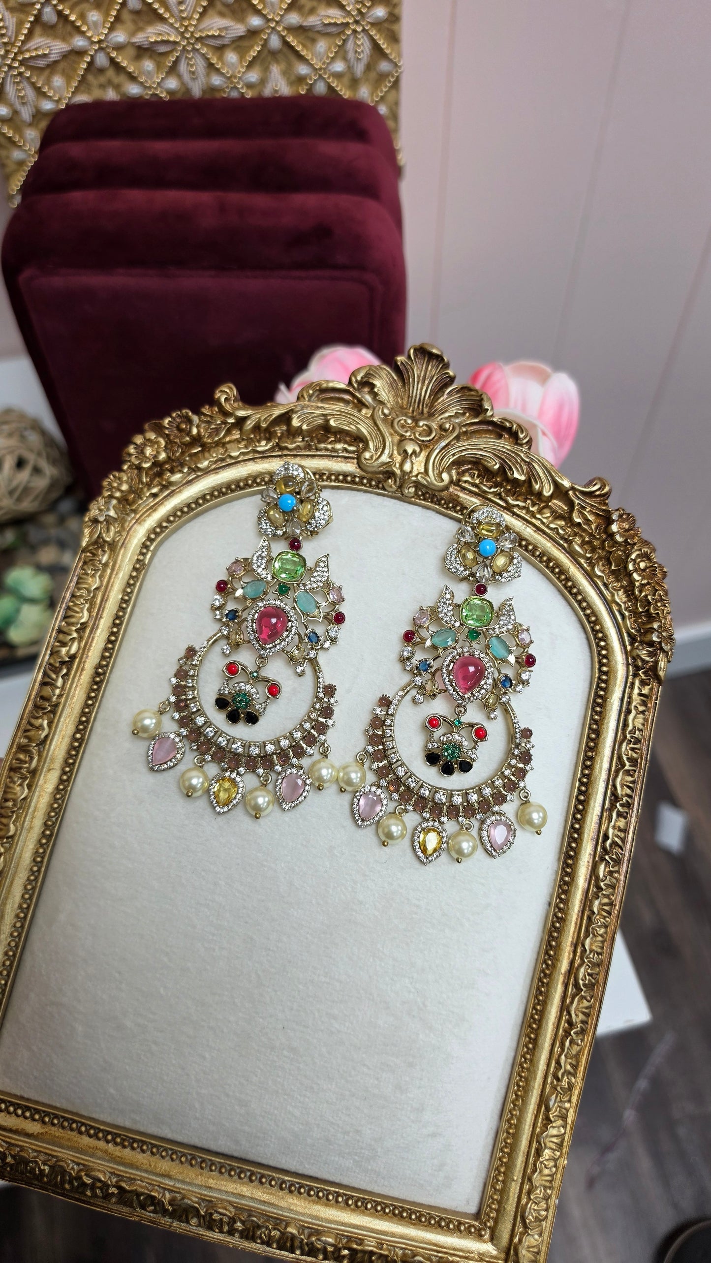 Ishman sabya inspired Earrings ( Ruby )
