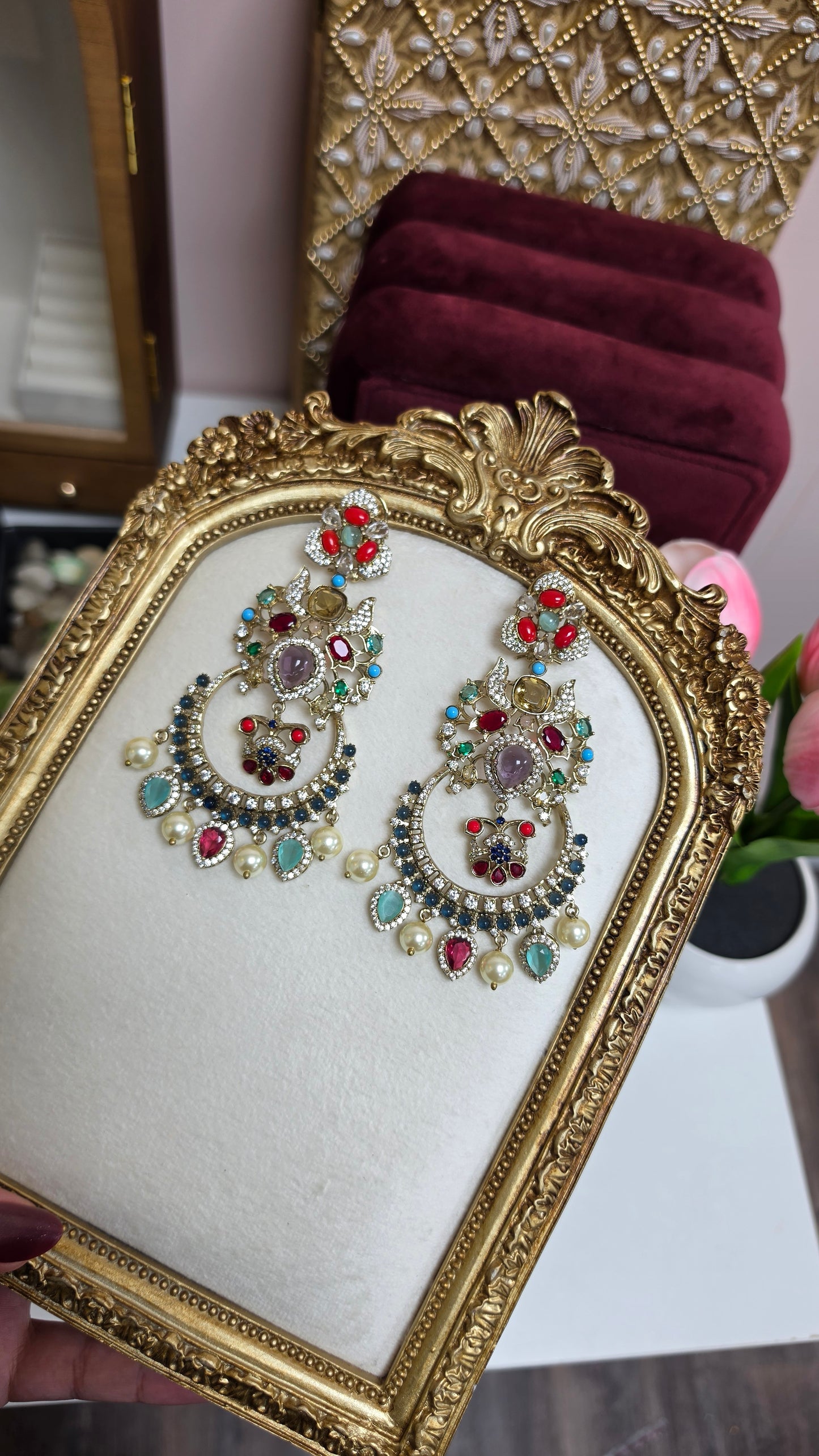 Ishman sabya inspired Earrings ( purple)