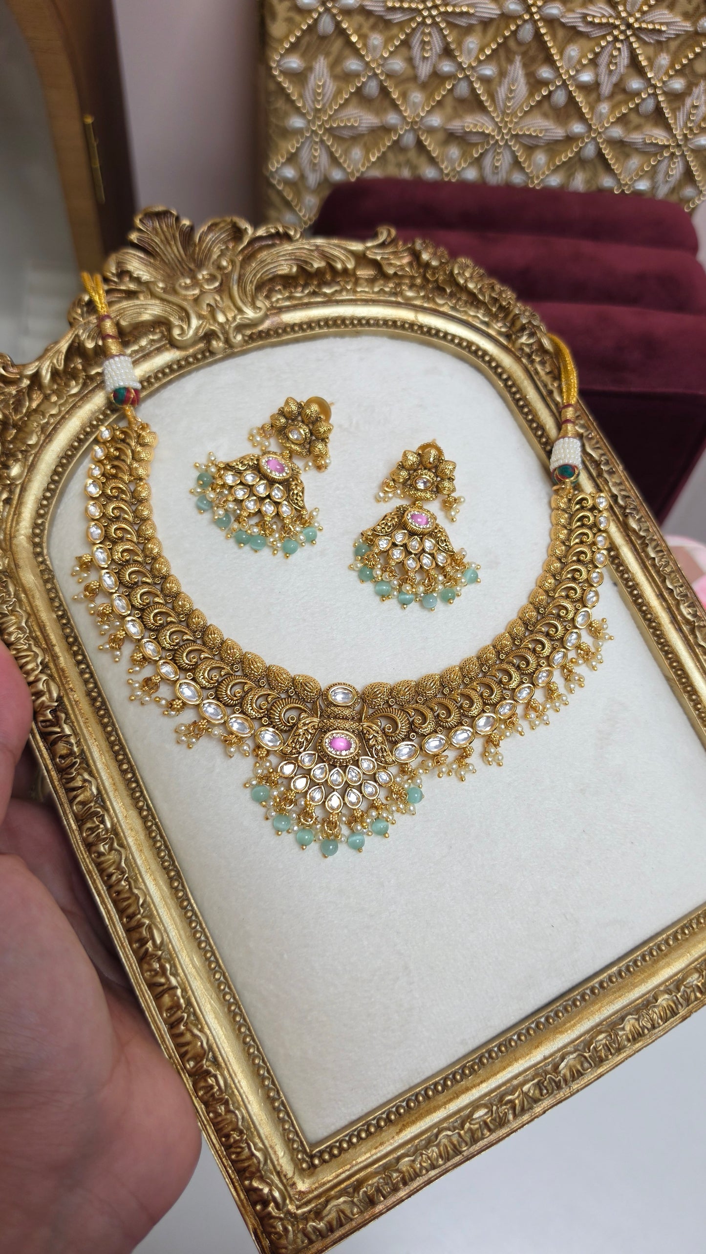 Amna premium heritage kundan set