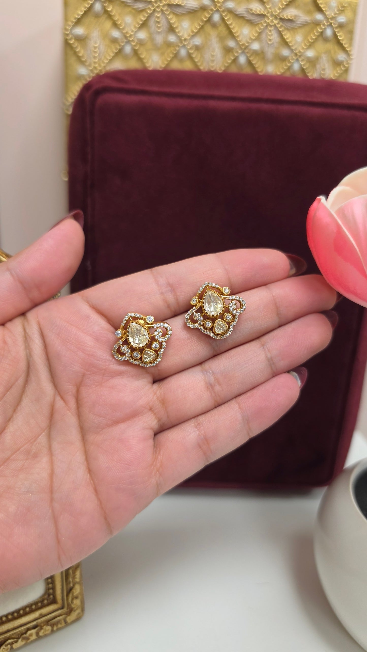 Ivleen premium gold plated studs ( many colors)