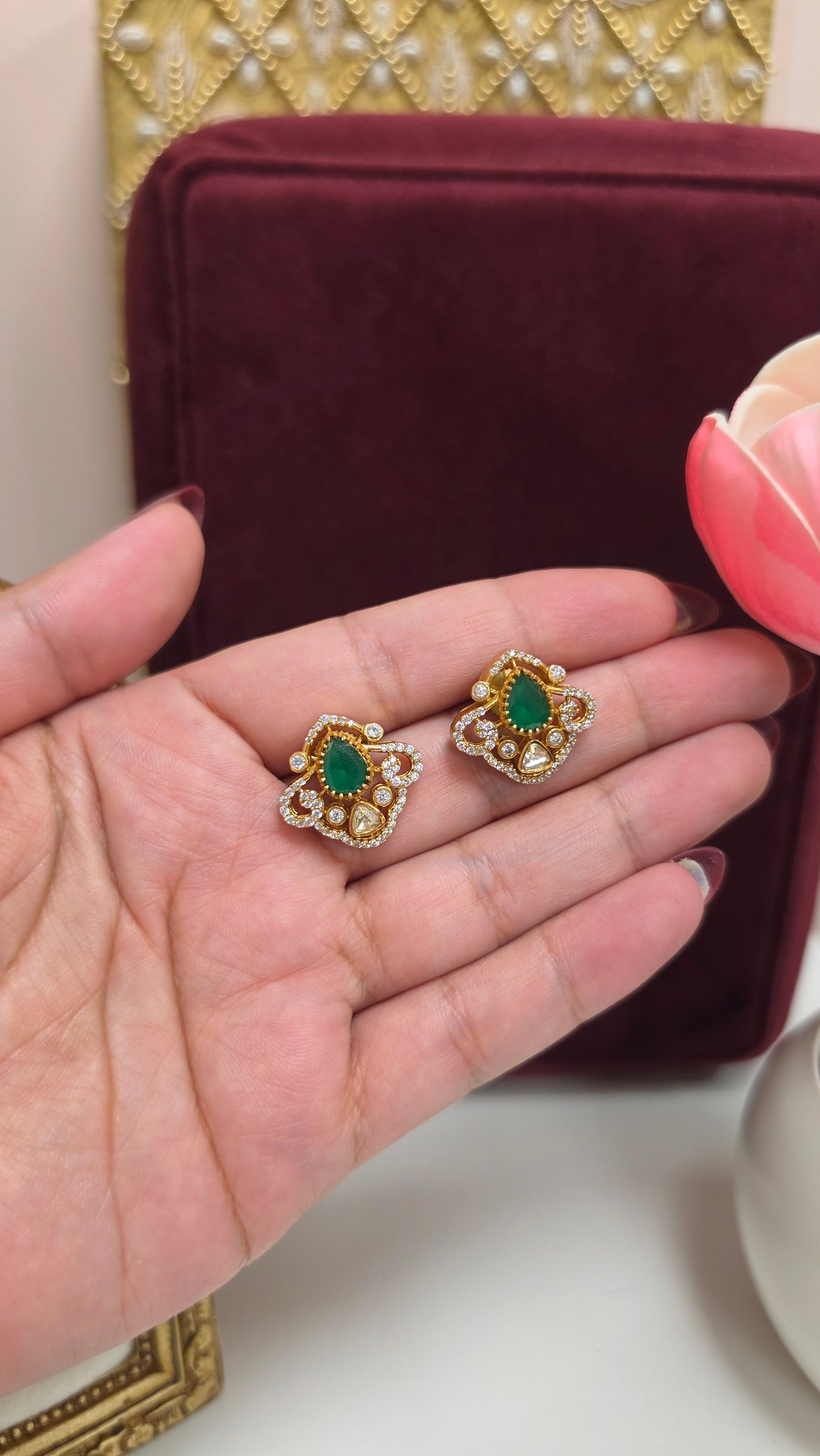 Ivleen premium gold plated studs ( many colors)