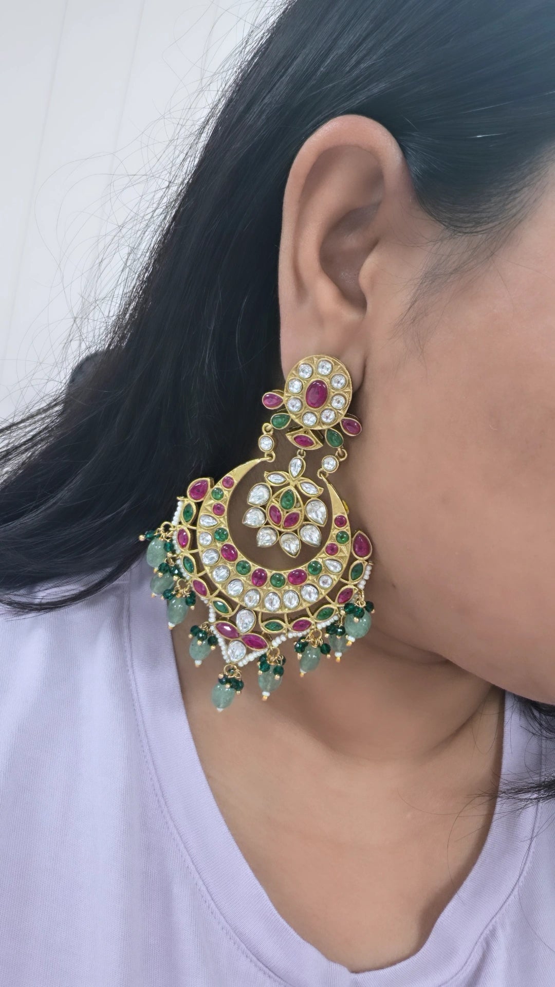 Nyra premium gold plated kundan Earrings