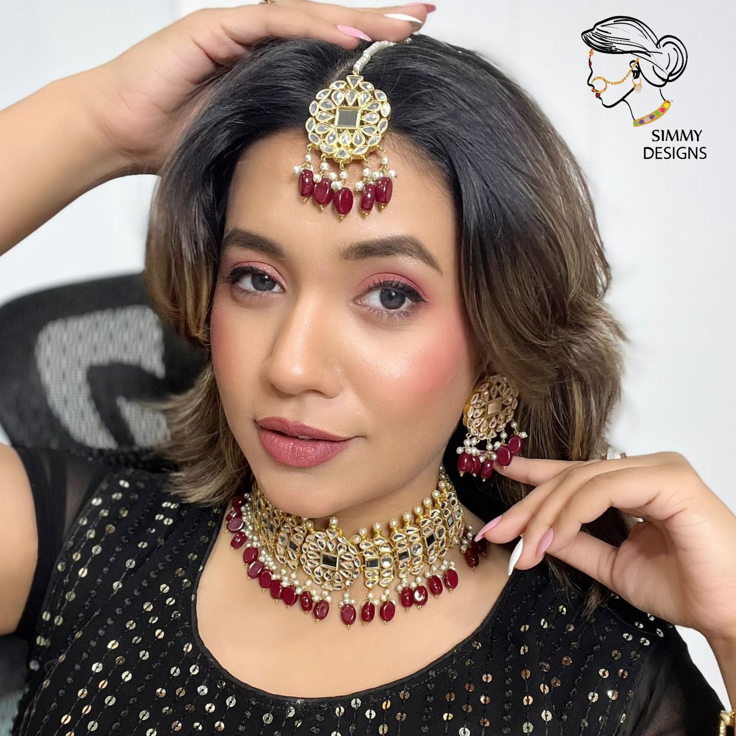 Rukhsana kundan Set(Many colors)