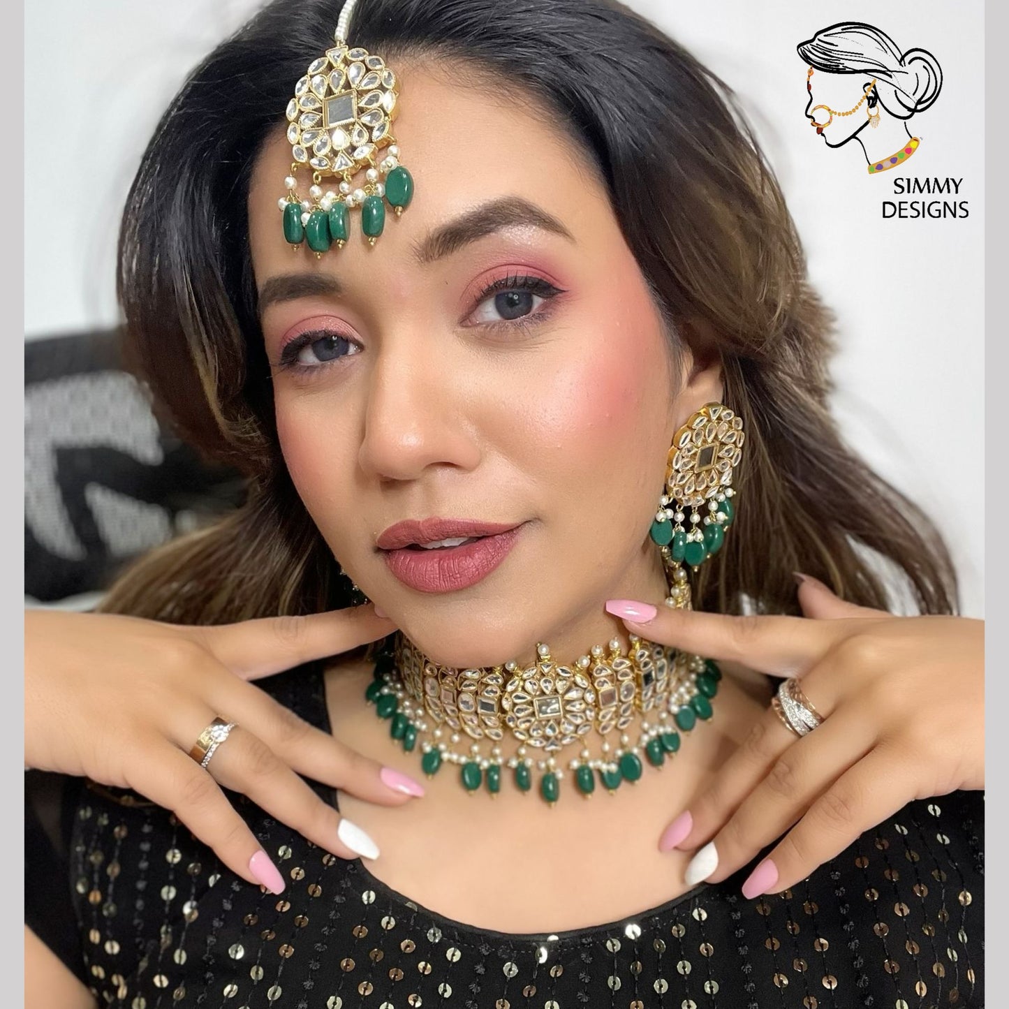 Rukhsana kundan Set(Many colors)