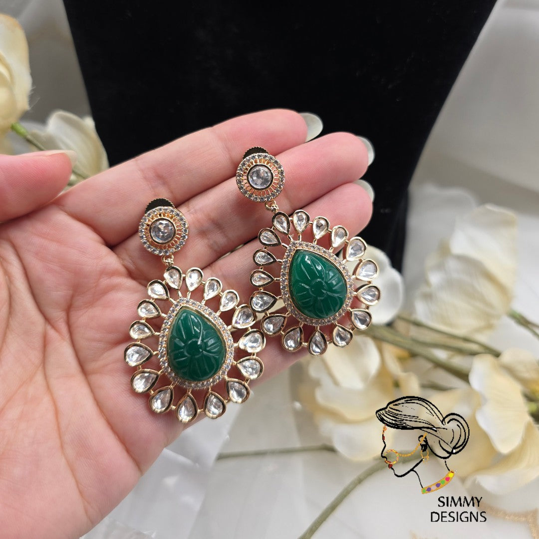 Chahat gold plated kundan set (Ruby)
