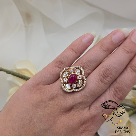 Halima kundan ring (many colors)