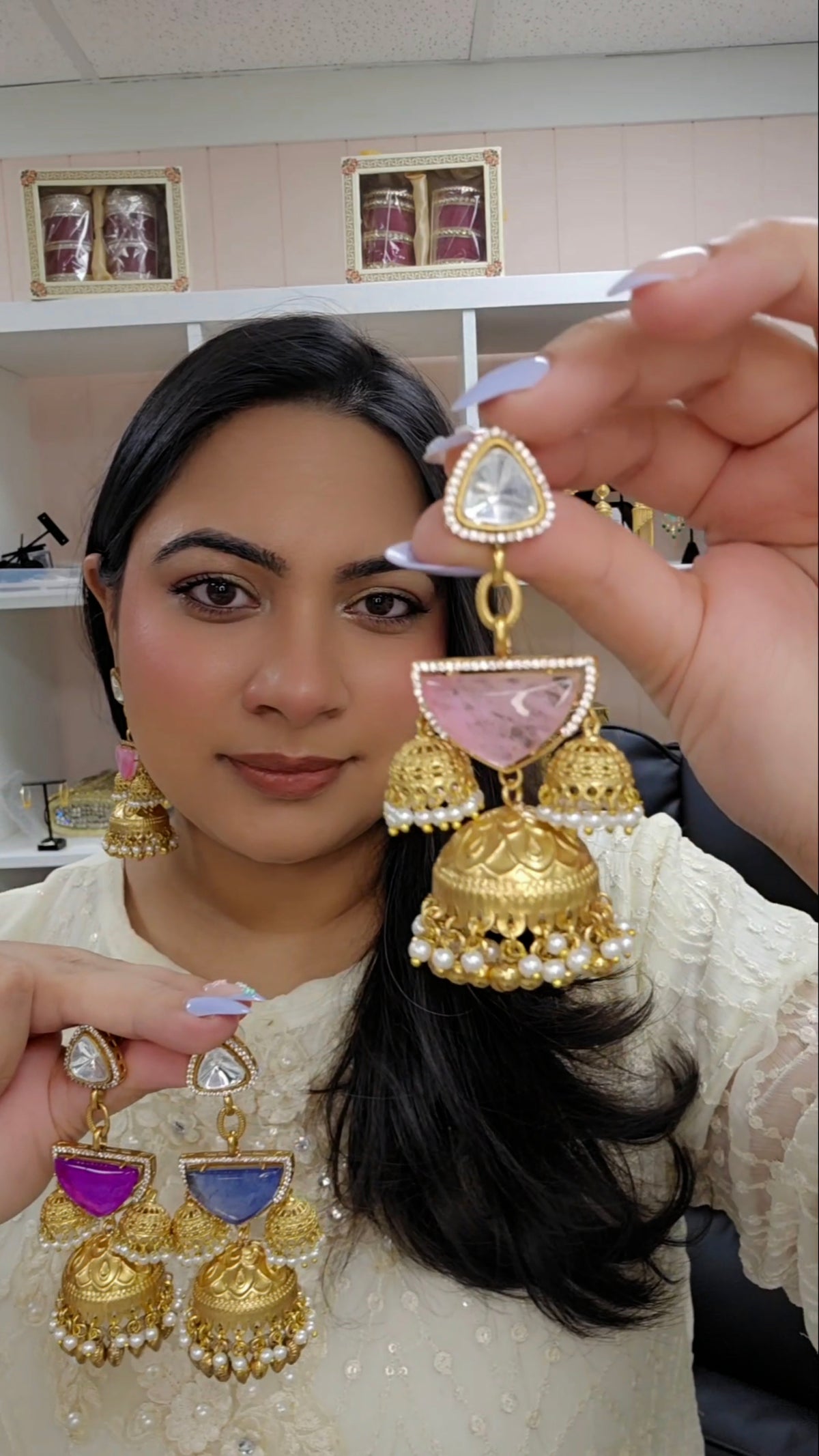 Fatima kashmiri Earrings ( Many colors)