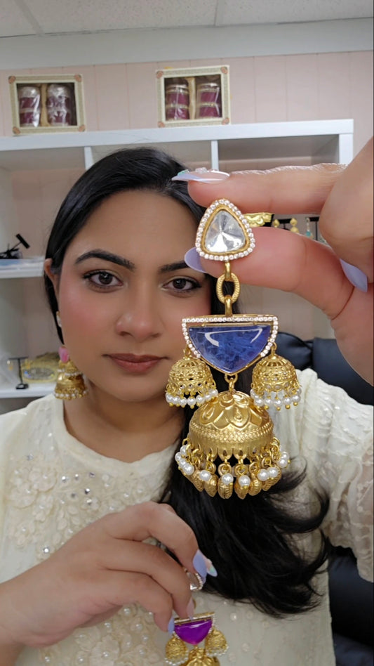 Fatima kashmiri Earrings ( Many colors)