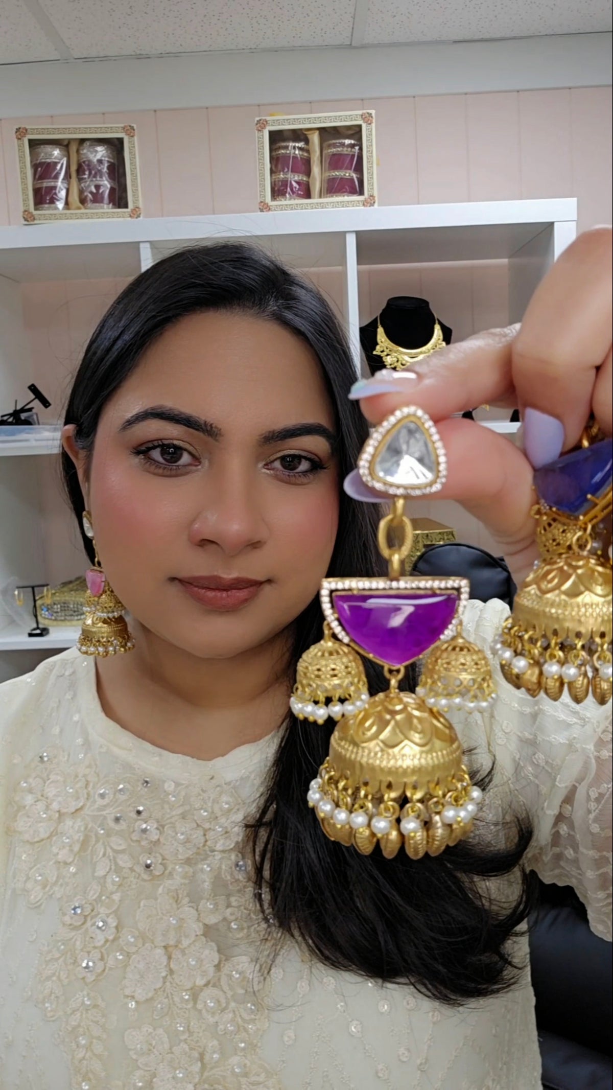 Fatima kashmiri Earrings ( Many colors)