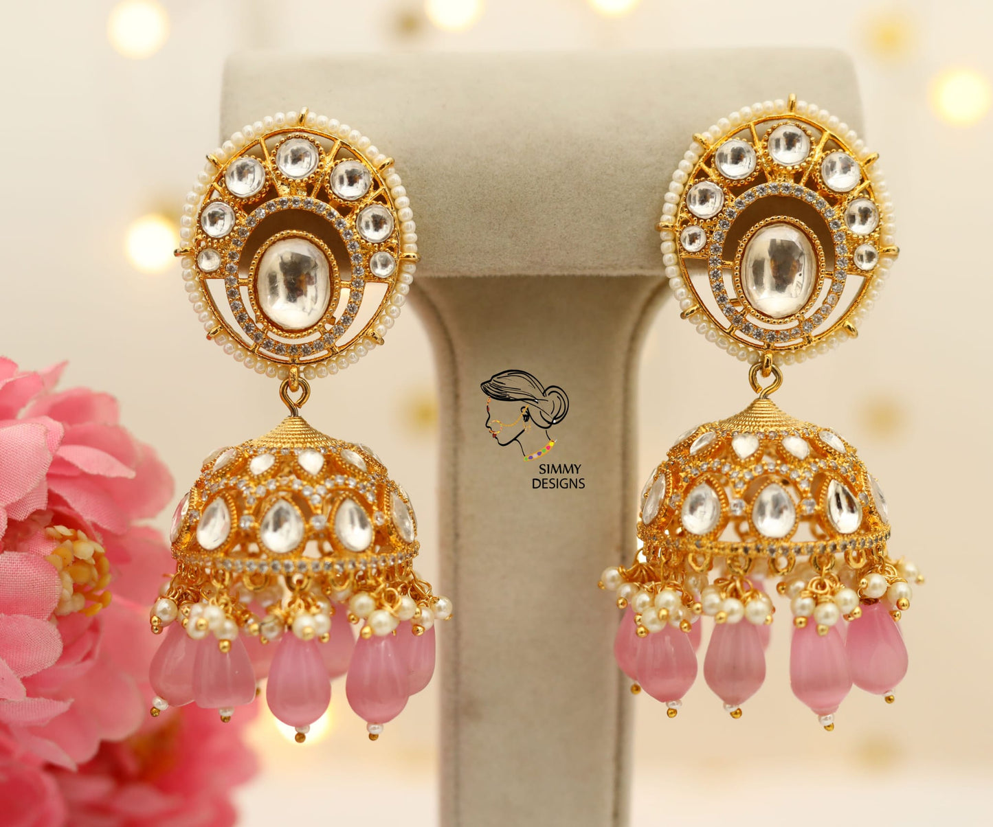 Aashiana AD Kundan gold plated jhumka