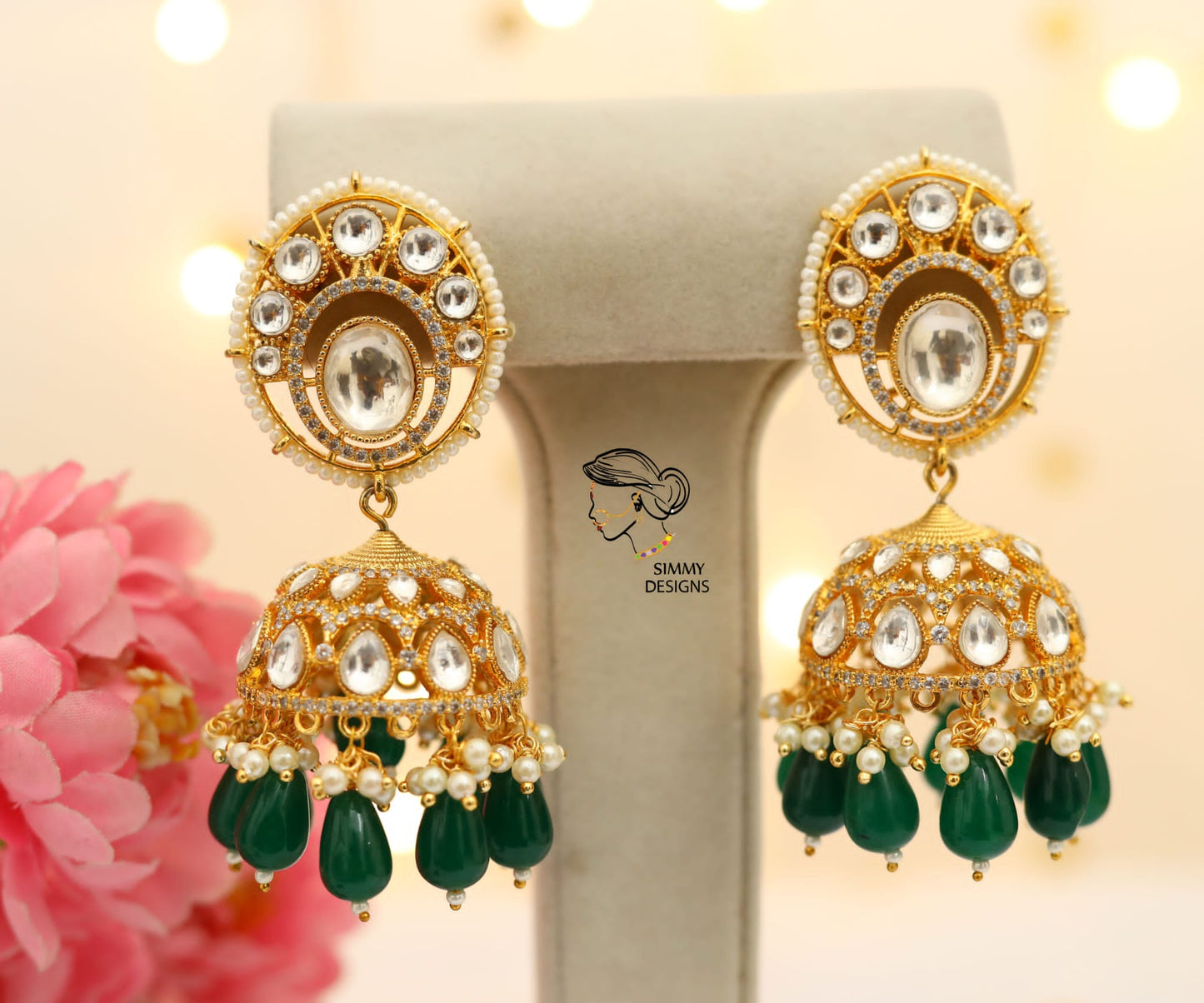Aashiana AD Kundan gold plated jhumka