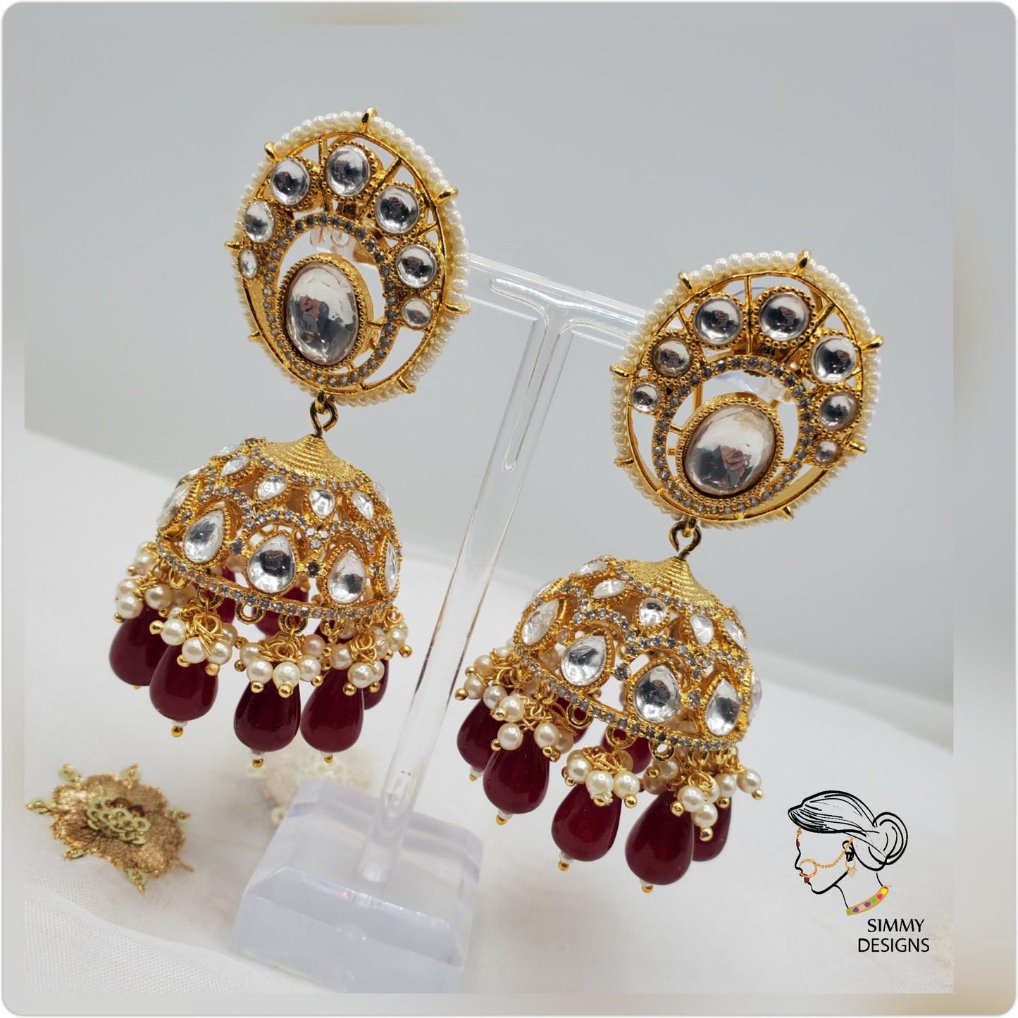 Aashiana AD Kundan gold plated jhumka