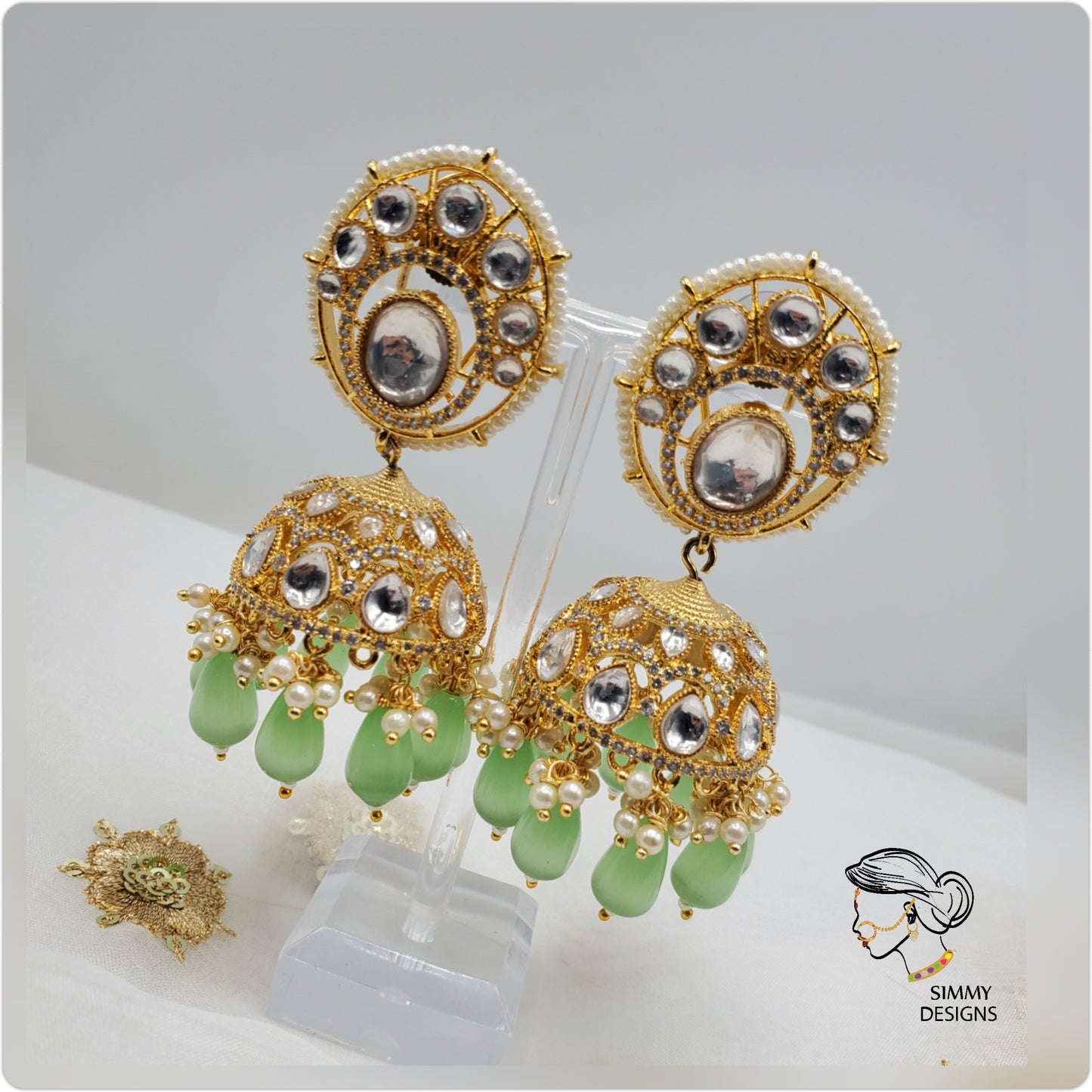 Aashiana AD Kundan gold plated jhumka