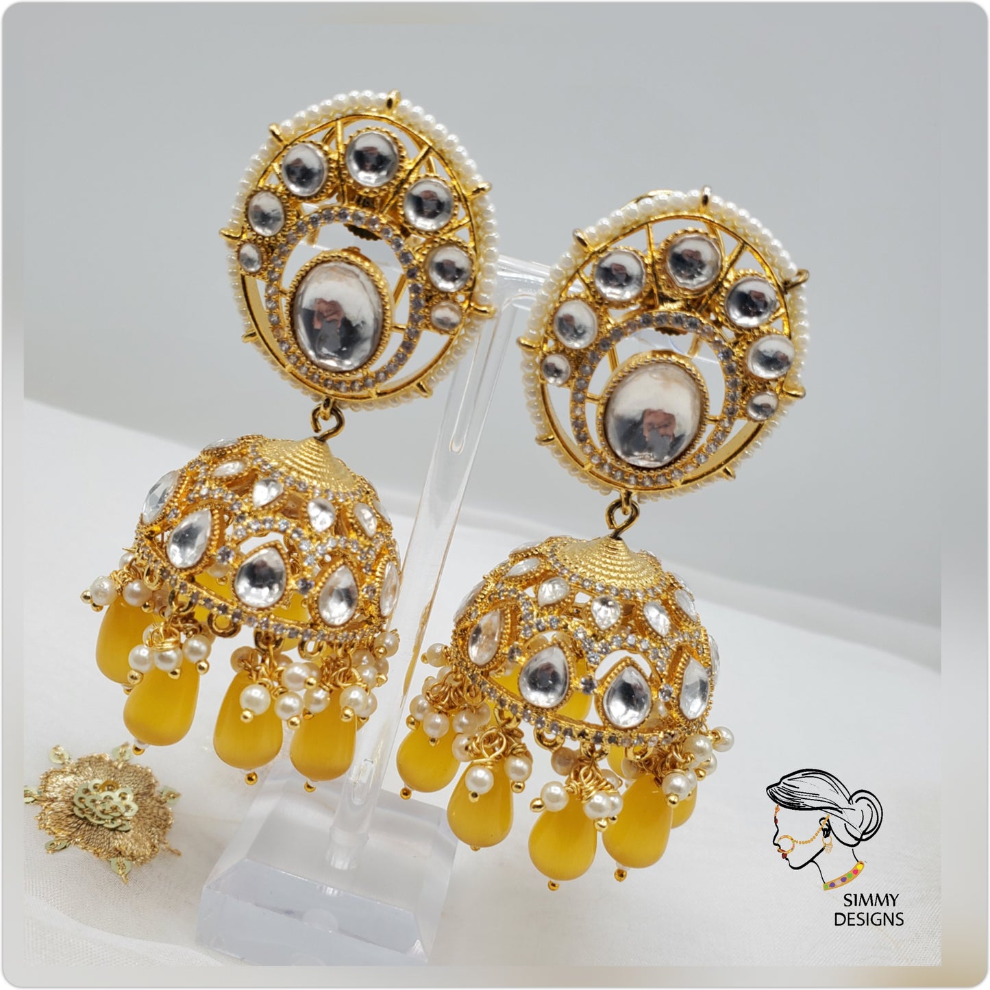 Aashiana AD Kundan gold plated jhumka