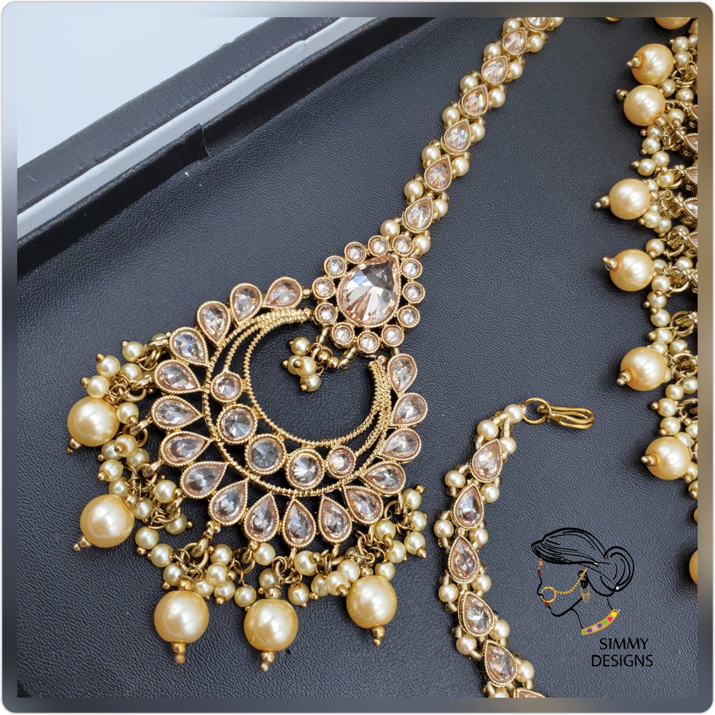 Haniya Reverse AD polki Bridal Set(gold)