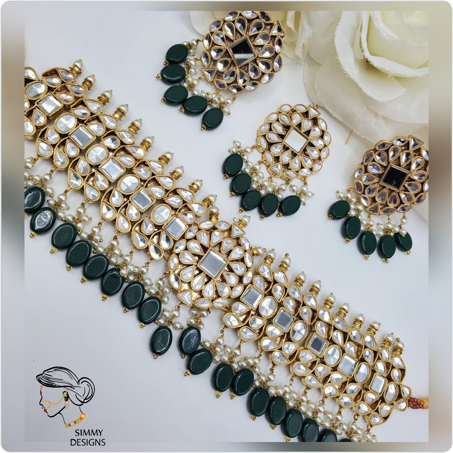 Rukhsana kundan Set(Many colors)