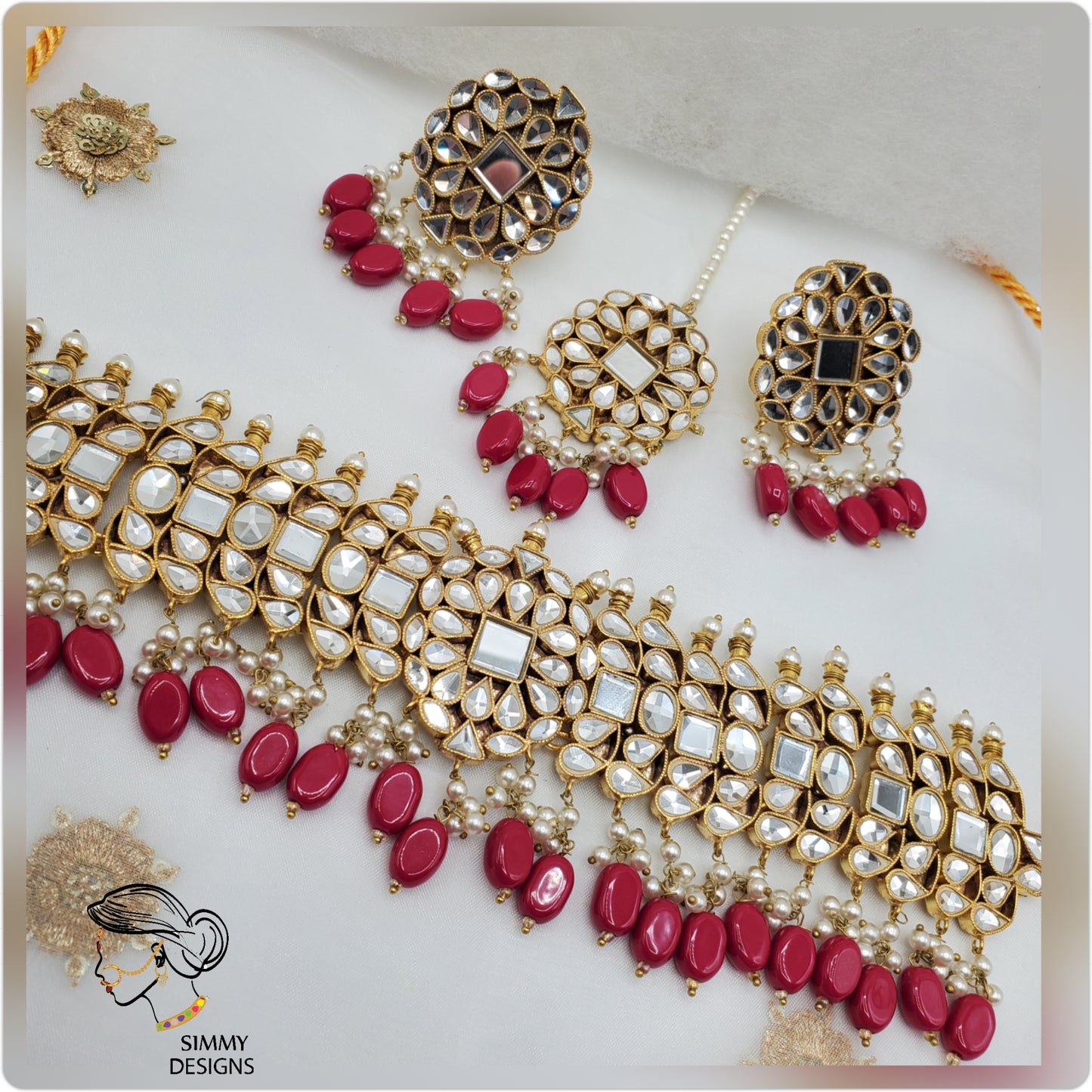 Rukhsana kundan Set(Many colors)
